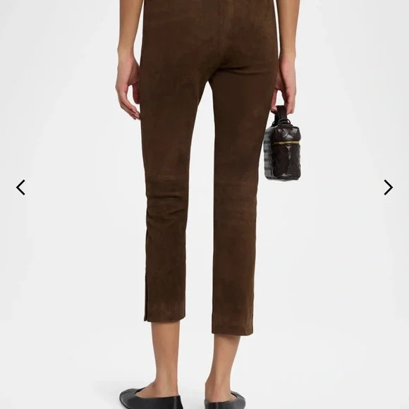Vince lambskin split hem brown suede pants size M